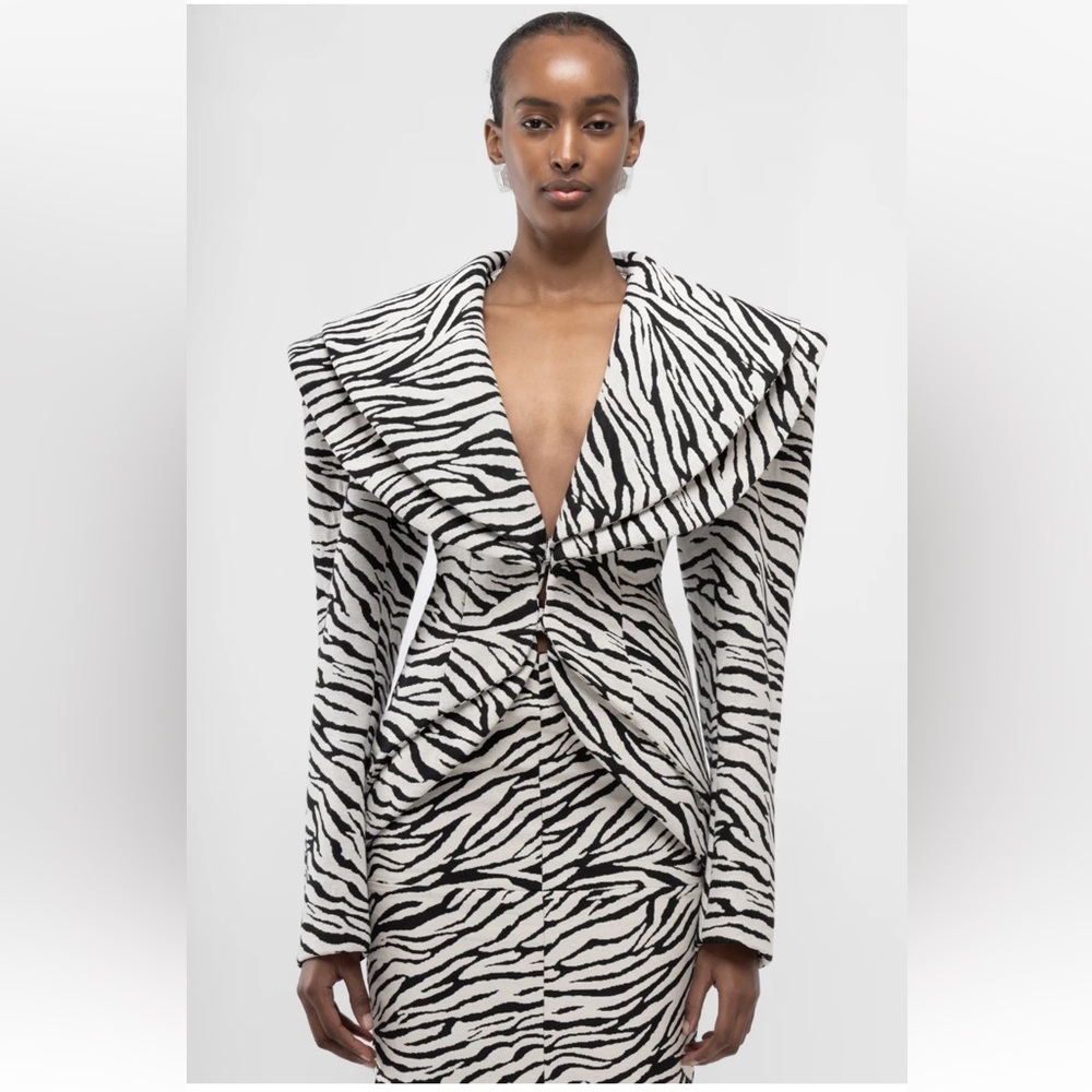 ARAKII Twin Collar Blazer XS Zebra Print